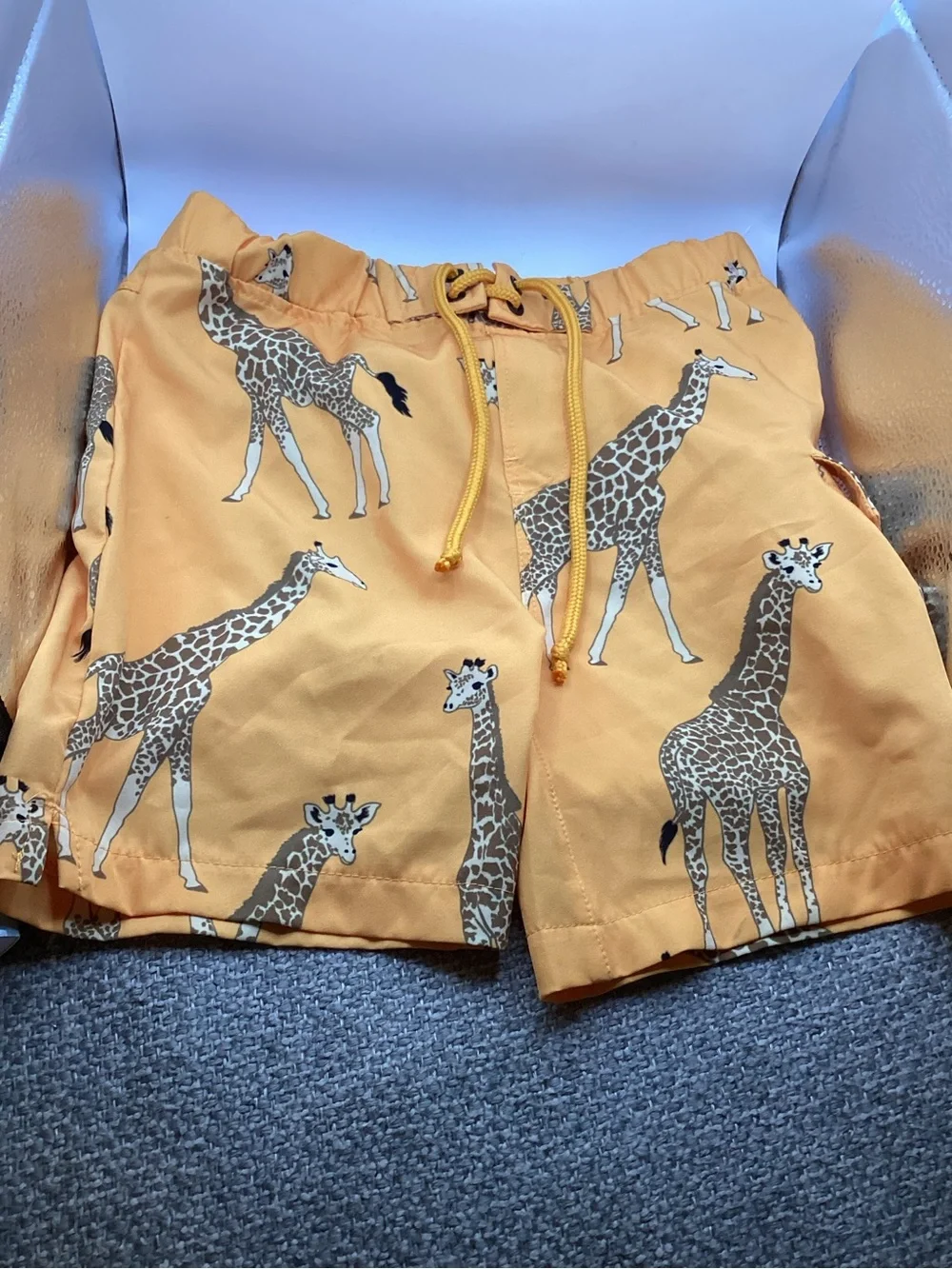 Sovereign Code Orange Giraffe Print Swim Shorts